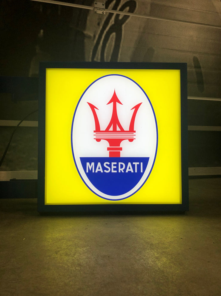 2008 Maserati official dealership double side illuminated sign