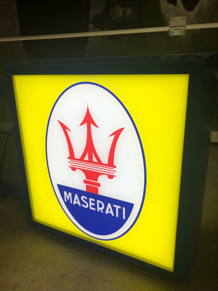 2008 Maserati official dealership double side illuminated sign