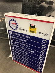 1980 original Monza track official illuminated double side sign