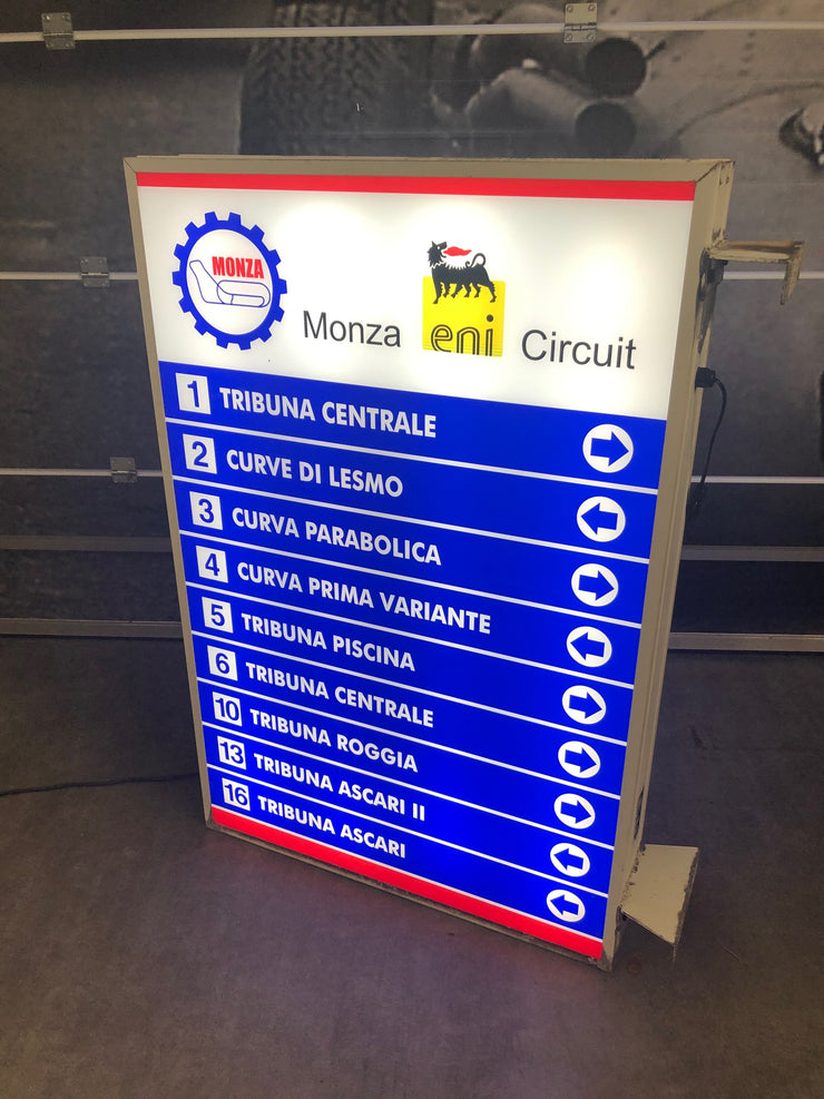 1980 original Monza track official illuminated double side sign -SOLD-