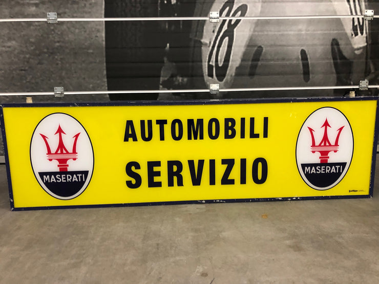 1975 Maserati vintage limited edition official dealership “Maserati Automobili Servizio” illuminated sign