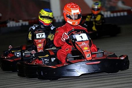 2007 Michael Schumacher Kart race used helmet signed - Formula 1 Memorabilia