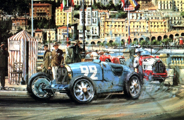 Monaco Grand Prix 1930 Signed by Rene Dreyfus by Nicolas Watts - Formula 1 Memorabilia