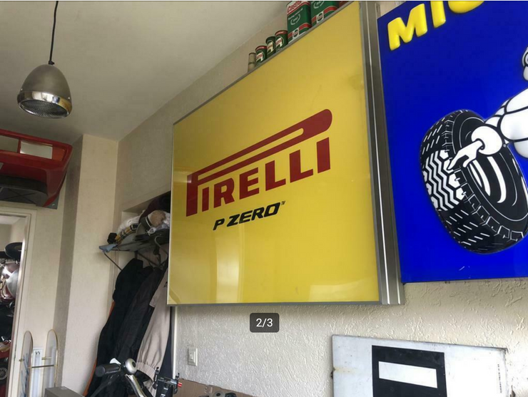 1990s Pirelli P Zero official illuminated sign