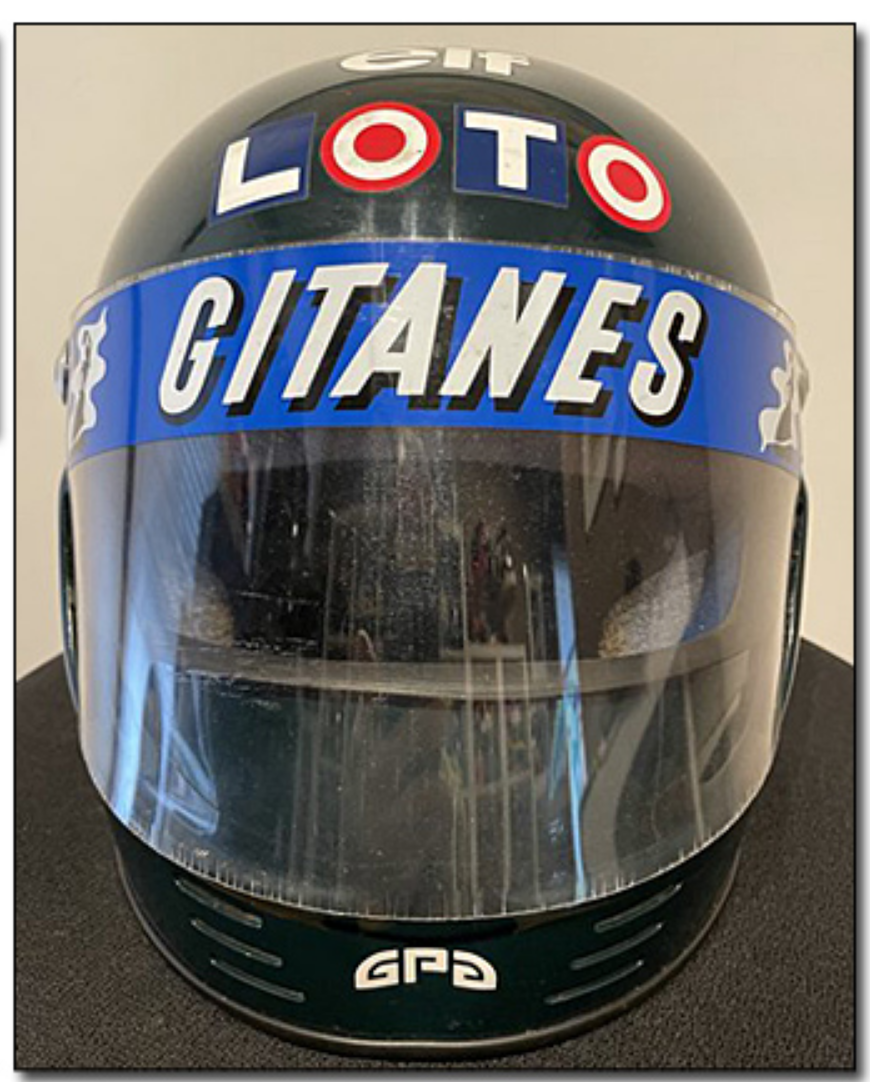 1986 Jacques Laffite race used GPA helmet signed – Formula 1