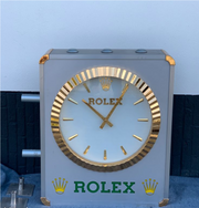 1990s Rolex Geneva official dealer illuminated clock double side sign