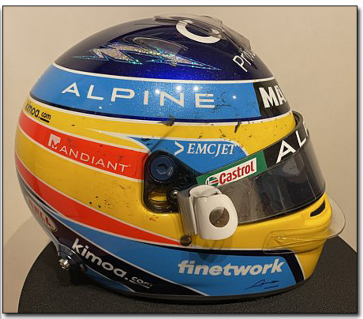 2021 Fernando Alonso race used Helmet signed