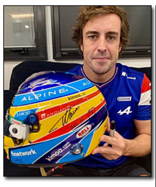 2021 Fernando Alonso race used Helmet signed – Formula 1 Memorabilia