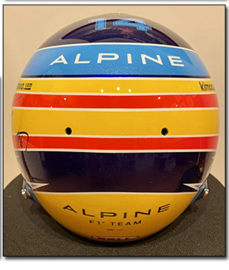 2021 Fernando Alonso race used Helmet signed