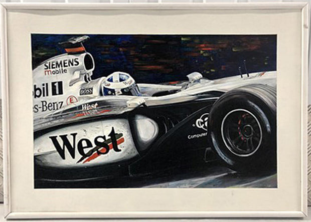 Coulthard McLaren painting after Peter Eisenreich - Formula 1 Memorabilia