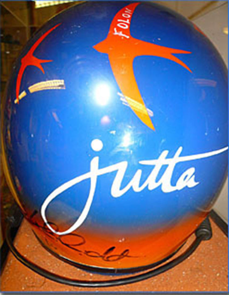 2001 Jutta Kleinschmidt race used helmet - Formula 1 Memorabilia