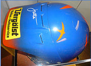 2001 Jutta Kleinschmidt race used helmet - Formula 1 Memorabilia