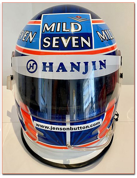 2002 Jenson Button race used helmet – Formula 1 Memorabilia