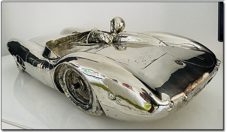 Stirling Moss Aston Martin DBR1 Sculpture by Gordon Chism
