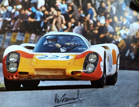 Porsche 907 / Vic Elford Targa Florio 1968 Victory – Lithograph signed by Vic Elford and Nicholas Watts - Formula 1 Memorabilia