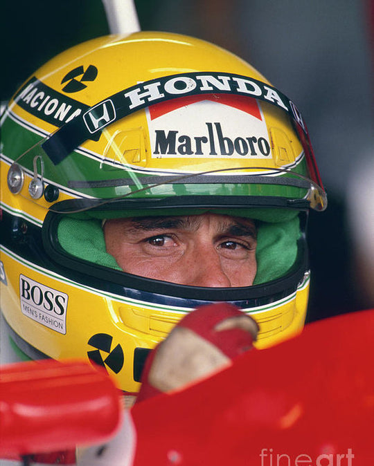 1992 Ayrton Senna race used clear Shoei visor signed – Formula 1