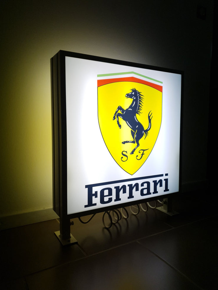 2010s Ferrari dealership double side illuminated neon sign