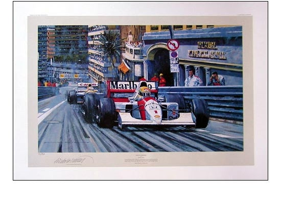 'Monaco Maestro' Ayrton Senna Signed by Nicholas Watts Ltd Edition Print - Formula 1 Memorabilia