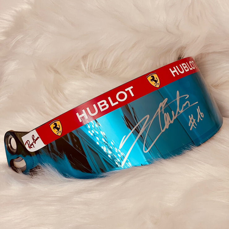 2020 Charles Leclerc Ferrari race used visor signed