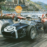 Stirling Moss in the Lotus 18, Monaco 1961 by Nicolas Watts - Formula 1 Memorabilia