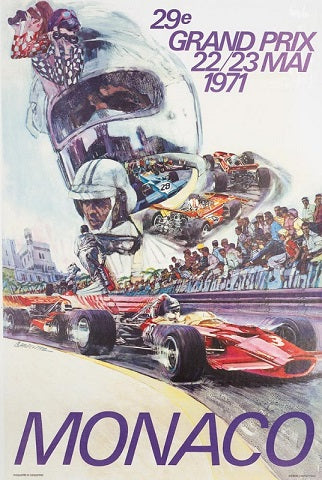 1971 Monaco GP original poster - Formula 1 Memorabilia