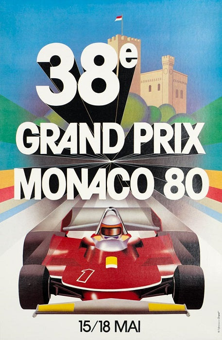 1980 Monaco GP original official poster - Formula 1 Memorabilia