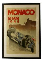 1948 Monaco Grand Prix original poster - Formula 1 Memorabilia