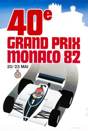 1982 Monaco GP original official poster - Formula 1 Memorabilia