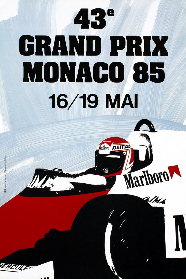 1985 Monaco GP original official poster - Formula 1 Memorabilia