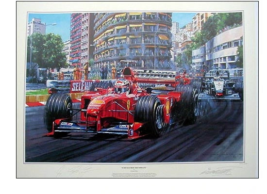 “Schumacher Triumphant” 1999 Monaco GP – Signed by MICHAEL SCHUMACHER and Nicholas Watts - Formula 1 Memorabilia