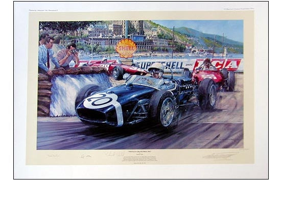 Stirling Moss in the Lotus 18, Monaco 1961 by Nicolas Watts